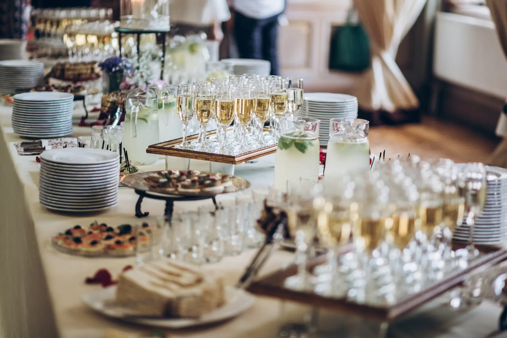 Luxury table setting prepared for private event managed by estate staff