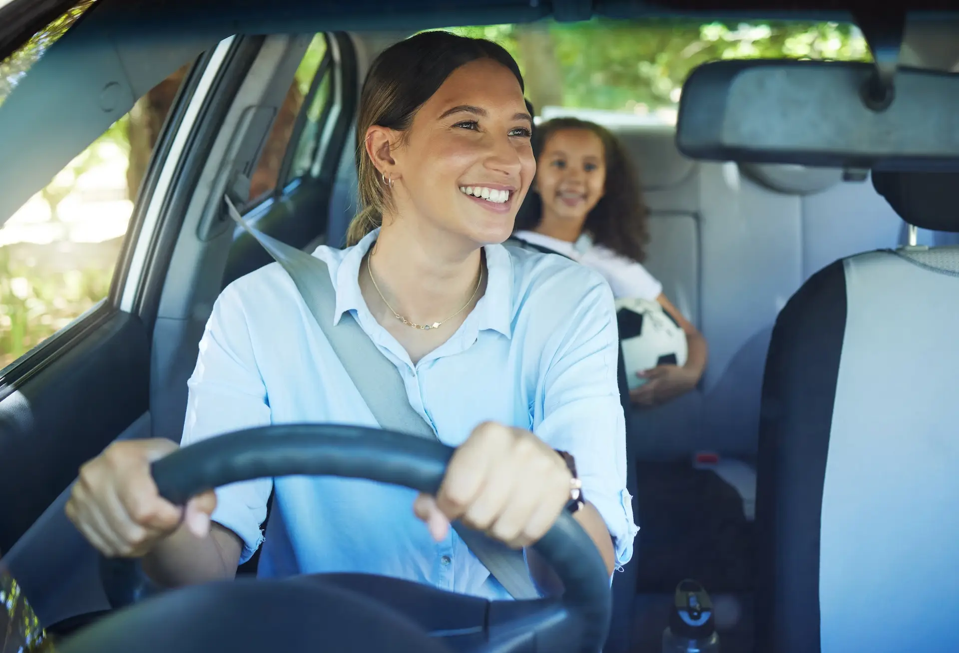family assistant driving children to school